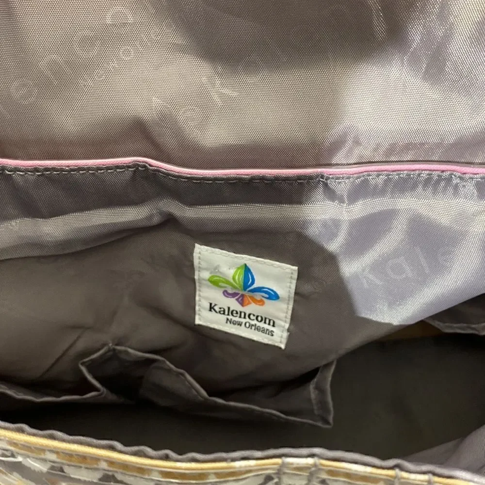 Kalencom New Orleans Diaper Bag Set Chevron Wave Laminated Multicolor NWT